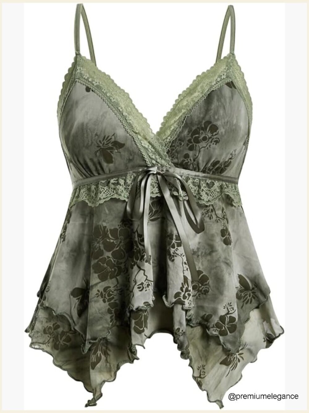 Y2K Babydoll Tank Top Floral Lace Mesh Going Out Shirt Whimsical